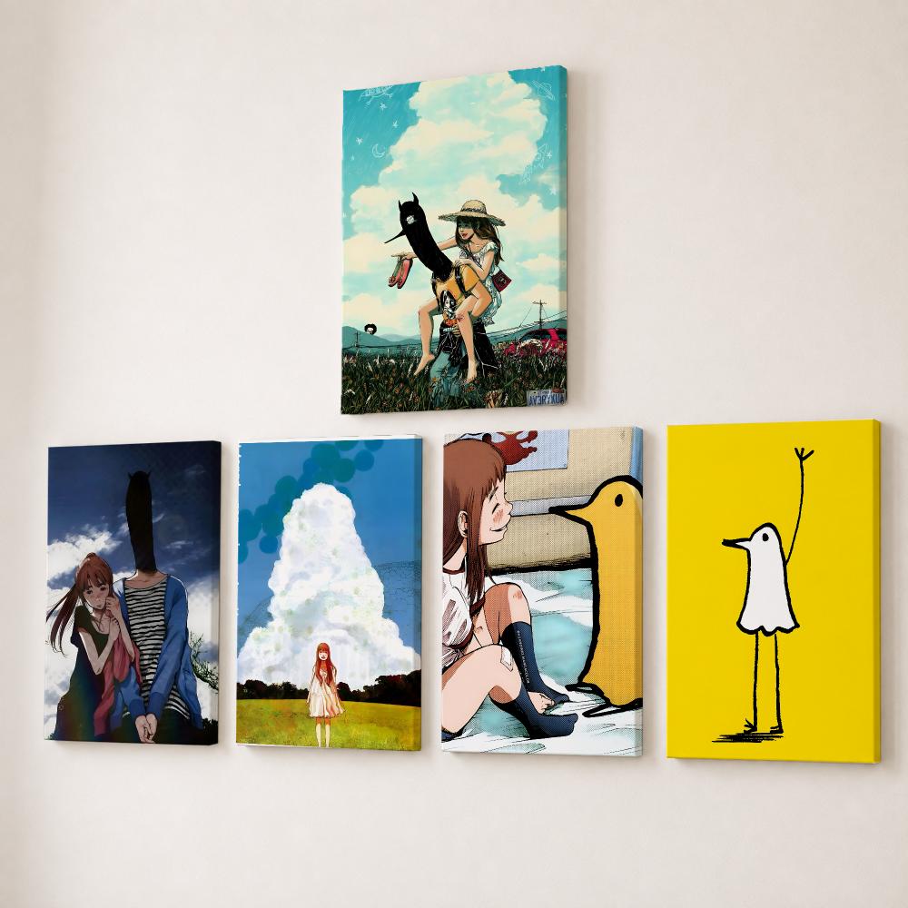 Canvas Wrap Ready - G-Goodnight Punpun Anime Gemälde Kalligraphie HD