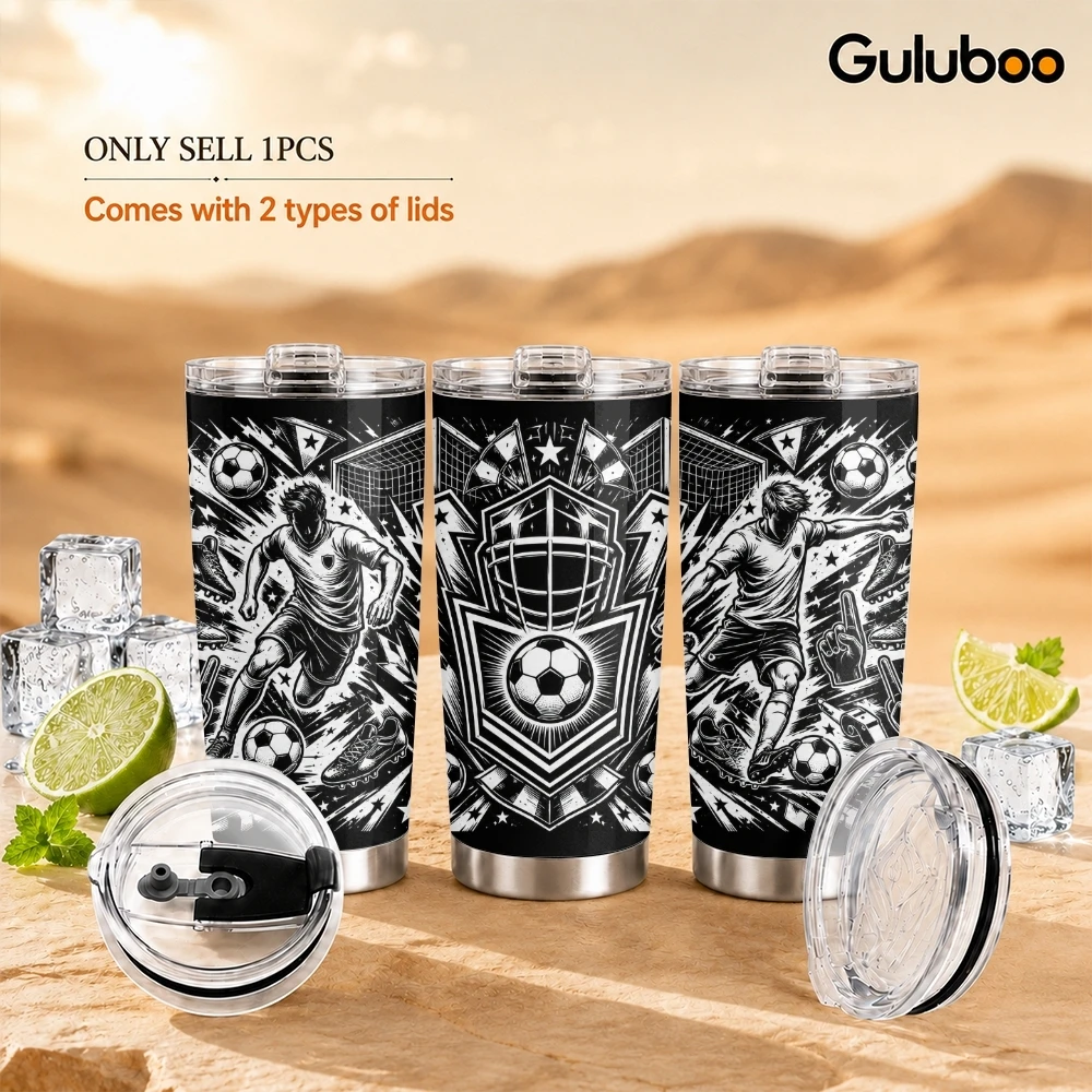 Tumbler 20Oz White - Schwarz-Weiße Sport-Emblem Vakuumflaschen 20oz Edelstahl Isolierter