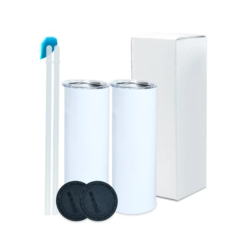 Tumbler 20Oz White - Lagerbestand Weiße 20oz Gerade Schlanke Sublimations-Edelstahlbecher