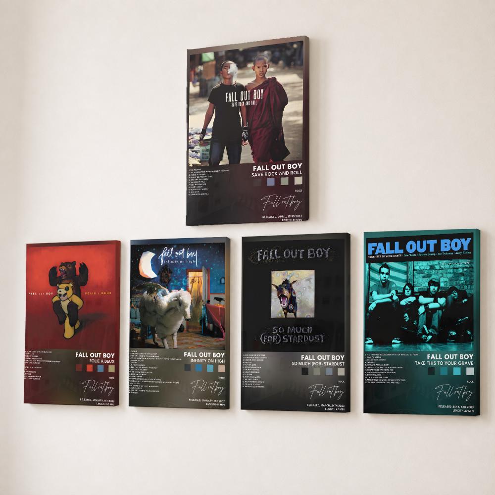 Canvas Wrap Ready - Rockband F-Fall Out Boy Musik Gemälde