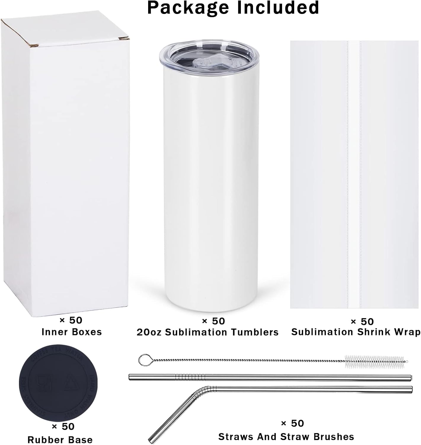50er-Pack Sublimationsbecher B – Tumbler 20Oz White Bewertung und Preis